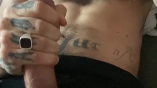 Morning handjob cumshot