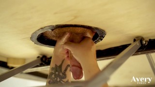 Avery Fires Milking Table sensual oily handjob Erotic Massage with Woody Alyx