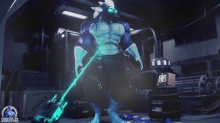 Growth Ray, Druth cloth tearing muscle growth animation sequence