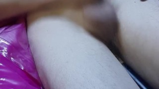 Selfplay fingering my ass, fuck my analplug while wanking till moaning cumshot over my skinny boddy.