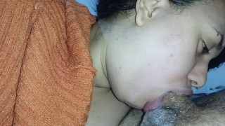 deep throat of the bitch, goes all the way, drooling and sucking hard