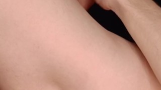 Teen fucks his ass with a dildo and gets anal prostate convulsive orgasm with shaking body and legs