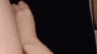 Teen fucks his ass with a dildo and gets anal prostate convulsive orgasm with shaking body and legs
