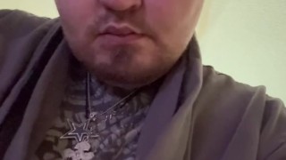 Chubby fat guy blows huge load!