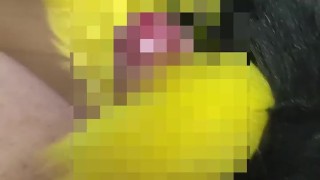 japanese chubby Masturbation with fluffy hands