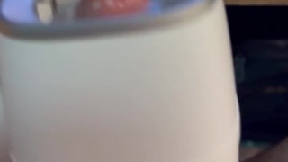 Cumming on my blow job machine
