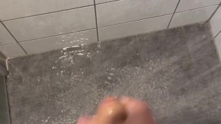 NASTY CUM! Solo steamy 18 year old shower, newbie shy to cum for the camera