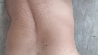 MY NEIGHBOR DOES HIS BIGGEST MASTURBATION IN THE BATHROOM WATER PUFF IN HIS ASS