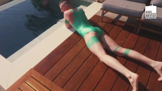 Kinky Axel Abysse Tears His Hole In Pool Solo Anal Torment