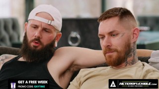 HETEROFLEXIBLE - Straight Pals Johnny Hill & Zak Bishop Succumb To Gay Anal Lust During Jerk-Off