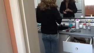 Great compilation: my Latina wife gets ready in the bathroom for sex