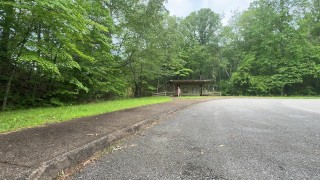 Exploring a historic site while naked