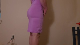 Bubble butt leash, chains, hot tight dress