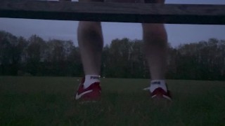 Public riding at football field! Pt 1