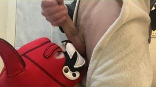 Puppy boy sucks furry boy's big cock and gets cumshot in face