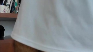 sexy hairy muscle latino fucks the cum out of him with big dildo