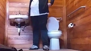 Old vid of my in public park bathroom in broad daylight. I cut & rip off my clothes, & jerk off!