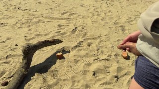 🔴 Peeing on a public beach 💦