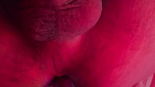 Wife uses her glass dildo on my ass and makes me cum