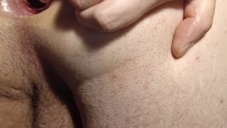 Pushing Out My Glass Buttplug
