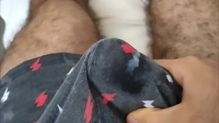 muscle hairy colombian cum in a lot of semen in the pijama