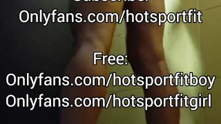 Muscular Hotsportfitboy Masturbates Big Dick in a Public Shower