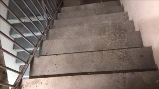 Pissing in a Public Stairwell - Peeing in Public