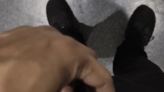 playing with cock in public toilet not cum