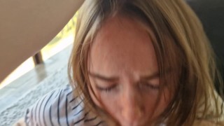 Waited a month for a blowjob, filled a cutie with cum with a bob