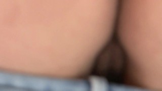 Beautiful stepmother shows off her big ass in jeans, wants anal sex