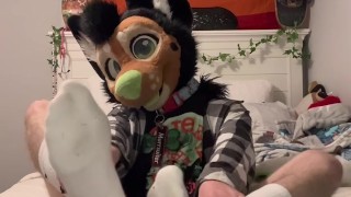 Furry Shows off Feet & jerks off