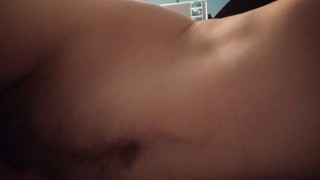 Strip, wank and ass play with a huge dildo