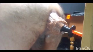 Deep dildo anal play wishing for a fist