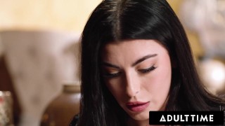 ADULT TIME - Horny Gal Ritchie Scissors Lesbian Boss Little Puck Boss After Mistakenly Sending Nudes