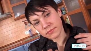 Cute Brunette Bryan I Fills His Butt Hole With A Huge Dildo!