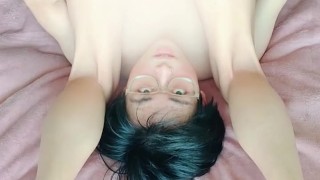 Femboy's asshole is so sensitive that she trembles and cums on her face