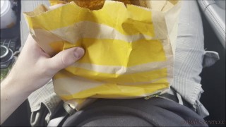 SHE just wants something to EAT – reaches into the BAG and finds my HARD COCK 💦🍔