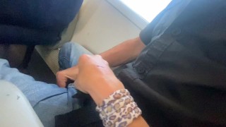 ACCIDENTAL HOMEMADE SEX ON THE TRAIN - HANDJOB AND CAMSHOT WITH AMATEUR MILF
