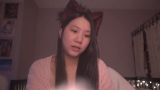Cute Asian Girl Kitty Cat Cosplay ASMR - read with me ! - Ezra 9-10