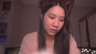 Cute Asian Girl Kitty Cat Cosplay ASMR - read with me ! - Ezra 9-10