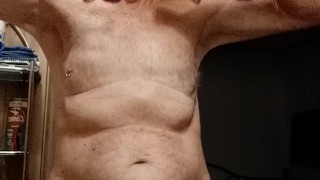 Old man light excercise and cockplay