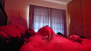 Cumming from nipple torture and ball tugging.