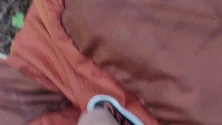 Long distance hiker. Long Uncut Cock. New Backpack.