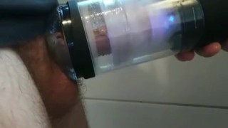 Extrem Edging with Masturbator with long cumshot