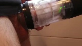 Extrem Edging with Masturbator with long cumshot