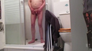 My body under the shower (8) with one testicle
