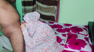 Desi Wife in Burqa Shares Intimate Moment on Bed