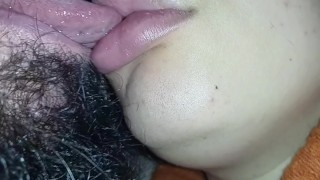 Kinky kiss between couple, he really loves her giant lips,he licks she🫦💦😋🤤😘😙