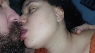 pov kissing her nicely with hard dick, she handjob and I cum from horny heat kissing😙🫦🍌🥛😵🤤