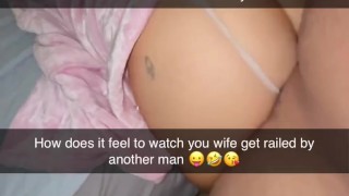 Cheating Wife Takes Raw Bigger Cock on Snapchats sent to Hubby 🤭